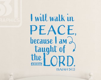 Taught of the Lord Vinyl Wall Decal: Christian Scripture Decor