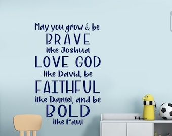 Boy Prayer Vinyl Wall Decal: Christian Bible Verse Decor