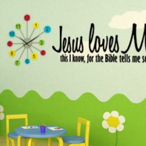 Jesus Loves Me Vinyl Wall Decal Bible Verse Quote Etsy