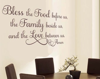 Bless the Food( horizontal) -  Vinyl Wall Decal