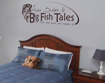 Big Fish Tales Vinyl Wall Decal: Fisherman Nursery Decor