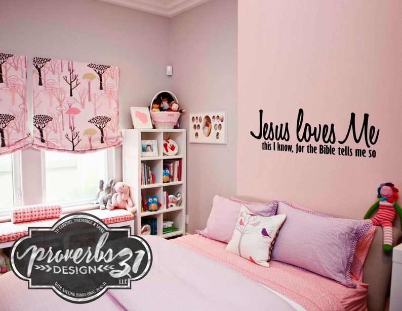 Jesus Loves Me Vinyl Wall Decal, Bible Verse Quote, Christian, Scriptural, Church Decor image 3