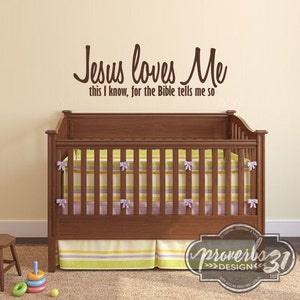 Jesus Loves Me Vinyl Wall Decal, Bible Verse Quote, Christian, Scriptural, Church Decor image 2