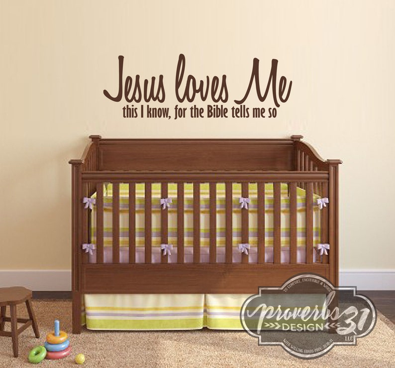 Jesus Loves Me Vinyl Wall Decal, Bible Verse Quote, Christian, Scriptural, Church Decor image 2