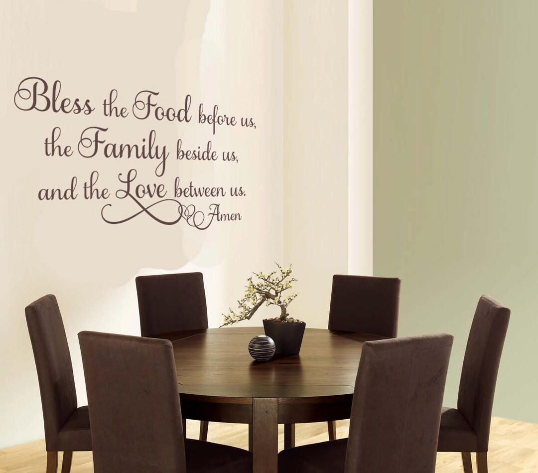 Bless the Food Vinyl Wall Decal: Christian Dining Room Prayer - Etsy