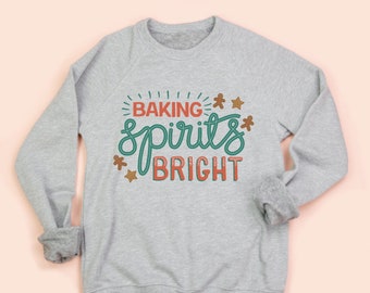 Funny Christmas Sweater Baking Spirits Bright