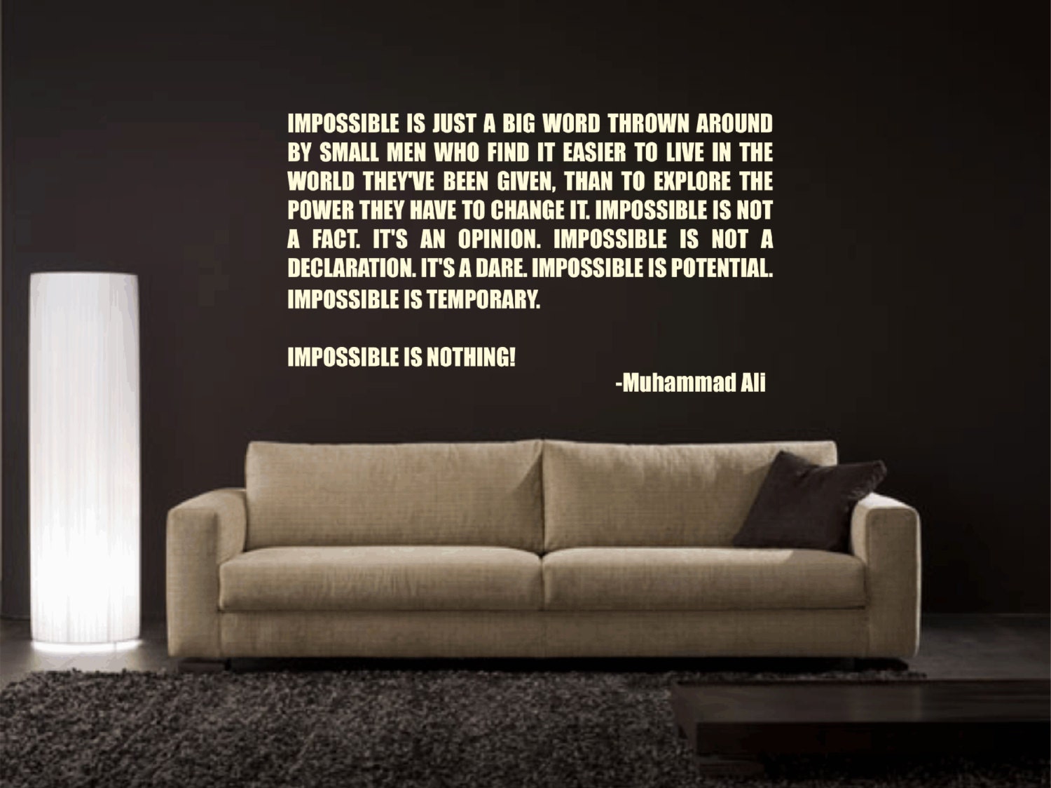 Muhammad Ali Impossible is Nothing inspirational quote ...