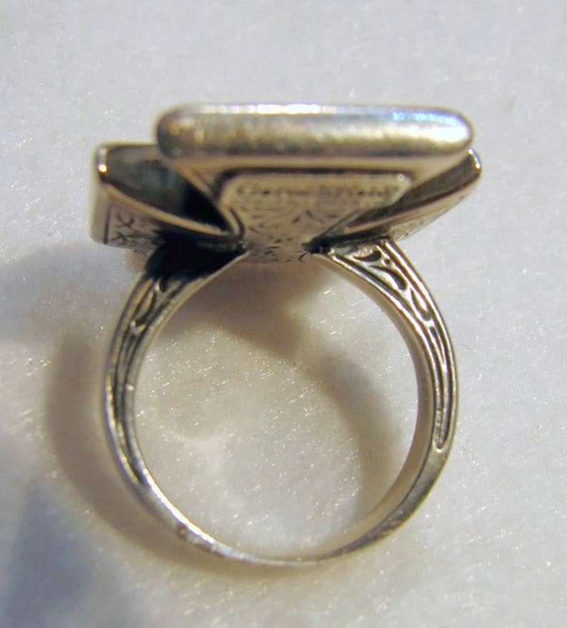 21 Grams Vintage GEROCHRISTO Solid 18k Yellow Gold and Sterling Byzantine CROSS Ring Size 7-34 Excellent Condition Solid Gold