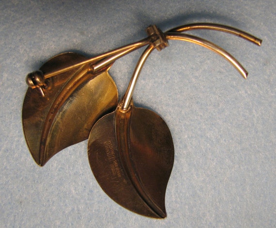 Vintage HANS MYHRE/Norway GUILLOCHE Enamel Leaf B… - image 3