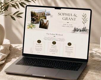 Italian Wedding Website Template | Lake Como Destination (Digital Download)