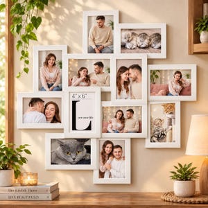12 Pack 4x6 Photo Frames | Glass Front Collage Picture Frame Set | Multi Photo Wall Display  Family Memory Gallery Decor | Home  Office Gift