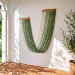 Large Boho Woven Wall Hanging, Sage Green or Brown Macrame Wall Decor, Modern Fiber Art Home Decor, Bohemian Wall Decor