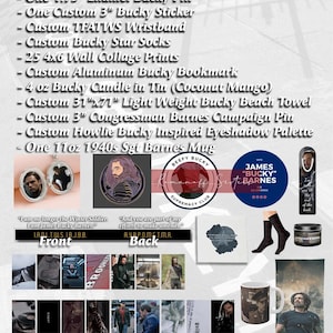 Bucky Barnes Deluxe Gift Box | The Vibranium Vault | Marvel Fandom Box with Locket, Candle, Beach Towel & Collectibles - Custom Letter