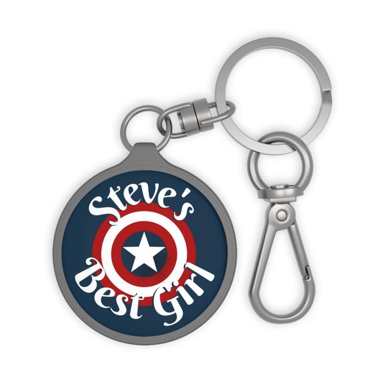 Captain Inspired Keychain | Steve's Best Girl Bag Charm | Comic Inspired Gift | Retro Superhero Key Ring | Fandom Accessory image 2