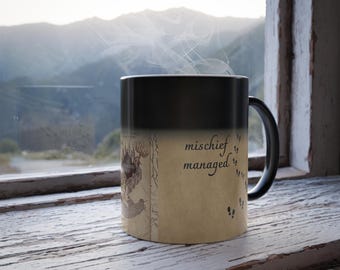 Marauder's Map Color Morphing Mug, 11oz | Wizard Map Reveal | Coffee Cup