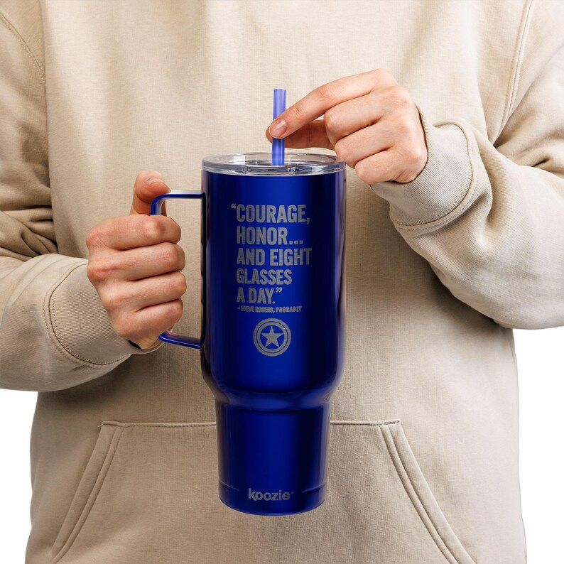 Tumbler, Marvel Engraved Cup with Quote for Steve Rogers Fans - Insulated Travel Coffee Mug, 40oz, Gift for Marvel Fans, Captain America image 5