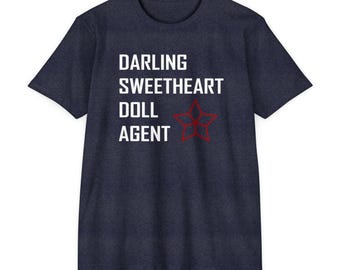 Sgt. Barnes | DARLING SWEETHEART DOLL Agent T-Shirt | Stacked Text Military Star Design