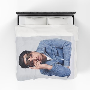 Fleece Blanket, Sebastian Stan, GQ 2016 Photoshoot, Travel Gift, Birthday, Mothers Fathers Day, Velveteen Plush, Home Decor