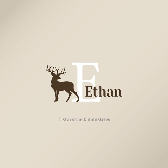 Personalized Buck Monogram Wall Decal Hunting Theme Nursery Etsy