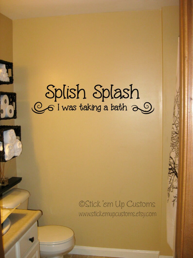 Rouleaux De Papier Peint Materiel De Bricolage Splish Splash Je Prenais Un Bain Wall Decal Sticker Citation Salle De Bain Douche