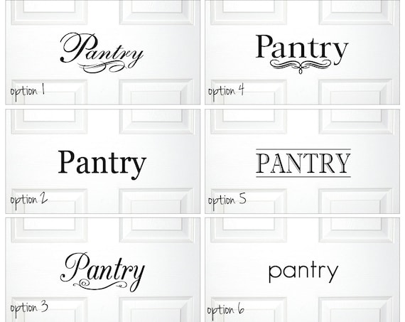 Pantry Door Or Wall Decal You Pick Style Decorative Food Etsy