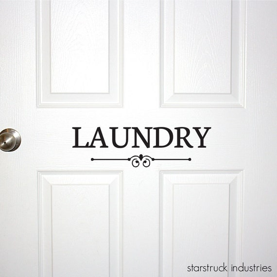 Laundry Door or Wall Decal Decorative Laundry Room Sign Etsy