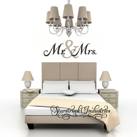 Mr Mrs Wall Decal Bedroom Wall Quote Perfect For Above Bed Wedding Shower Gift Idea Bedroom Decor Anniversary Gift Idea Wall Art