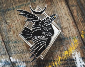The Raven - 1.75" collectible lapel pin - raven pin - The Familiar collection