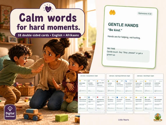 Christian Discipline Cards: Biblical Parenting Scripts for Kids, English & Afrikaans listing image