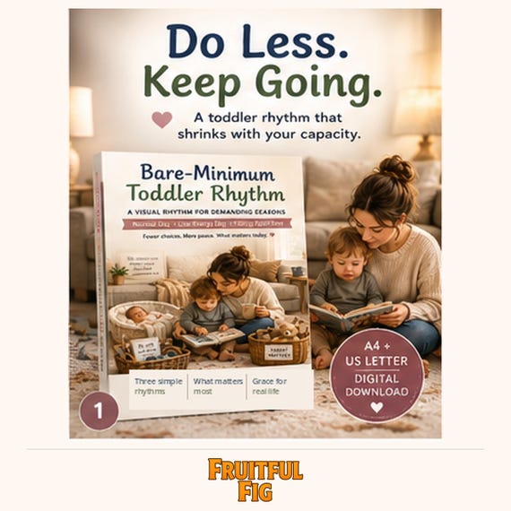 Simple Toddler Routine Printable: Bare-Minimum Daily Rhythm for Low-Energy Days listing image