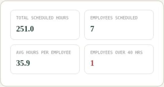 Employee Work Schedule Template — Google Sheets & Excel spreadsheet by ToolWise Digital — view 5