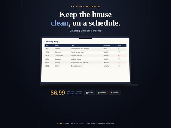 Household Cleaning Schedule Tracker