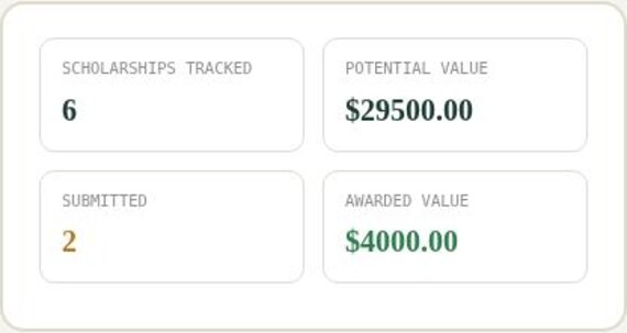 Scholarship Application Tracker Spreadsheet — Google Sheets & Excel spreadsheet by ToolWise Digital — view 5