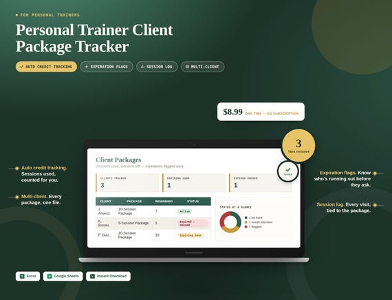 Personal Trainer Client Package Tracker