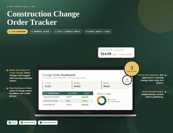 Construction Change Order Tracker