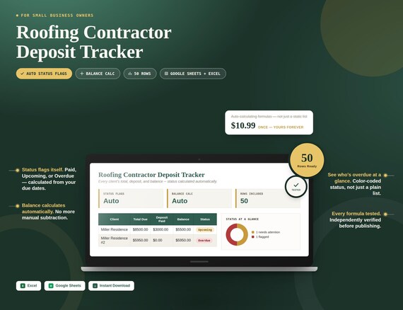 Roofing Contractor Deposit Tracker