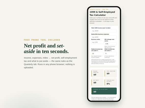 1099 & Self-Employed Tax Tracker — Google Sheets & Excel spreadsheet by ToolWise Digital — view 7