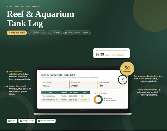 Reef & Aquarium Tank Log