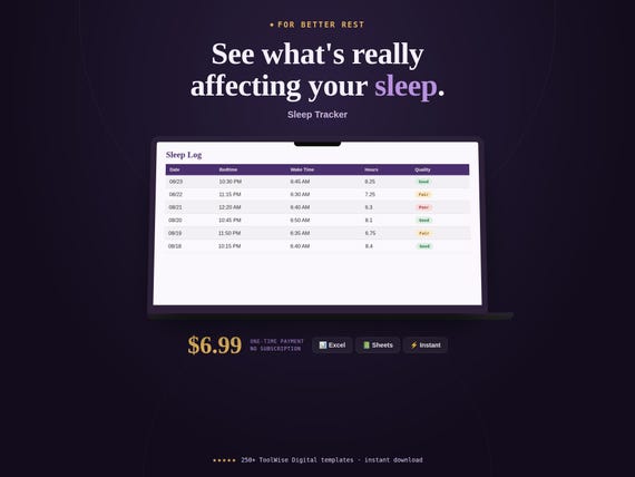 Sleep Tracker Spreadsheet
