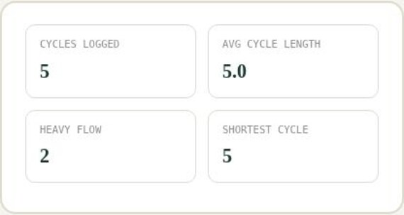 Period Cycle Tracker Spreadsheet — Google Sheets & Excel spreadsheet by ToolWise Digital — view 5