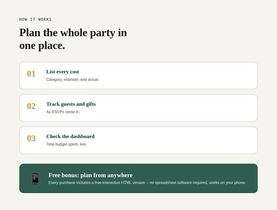 Graduation Party Planner Spreadsheet — Google Sheets & Excel spreadsheet by ToolWise Digital — view 7