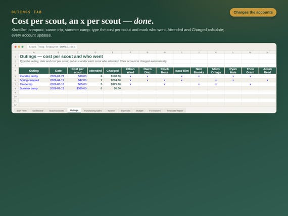 Scout Troop Treasurer Spreadsheet — Google Sheets & Excel spreadsheet by ToolWise Digital — view 4