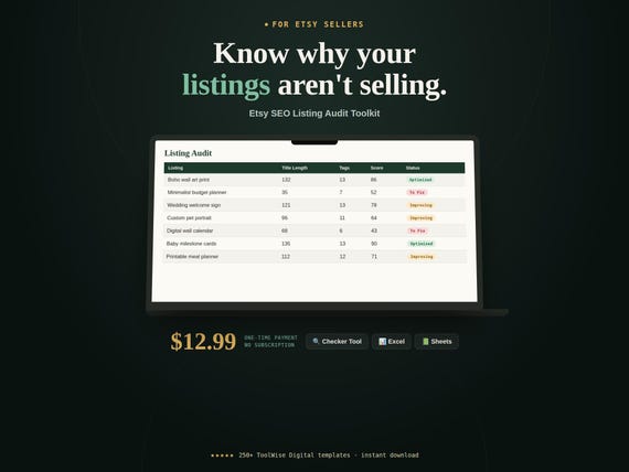 Etsy SEO Listing Audit Toolkit