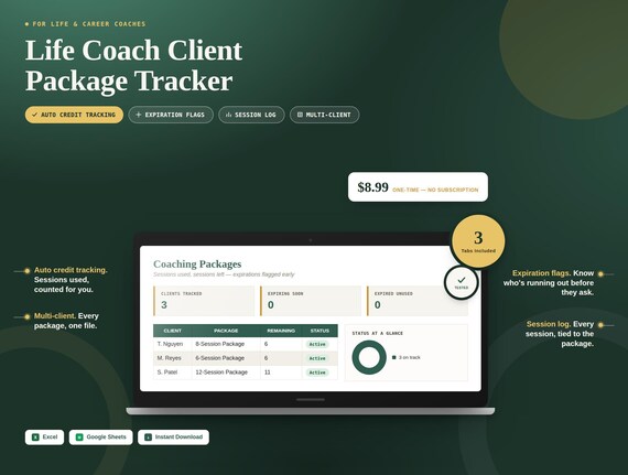 Life Coach Client Package Tracker