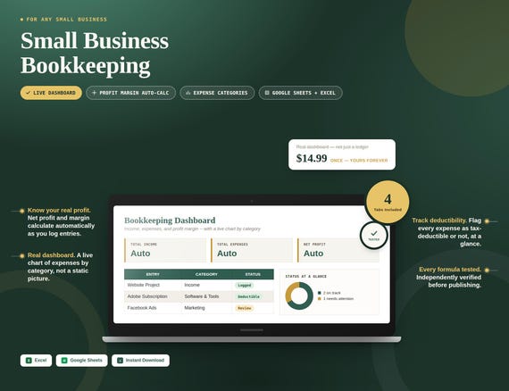 Small Business Bookkeeping Spreadsheet
