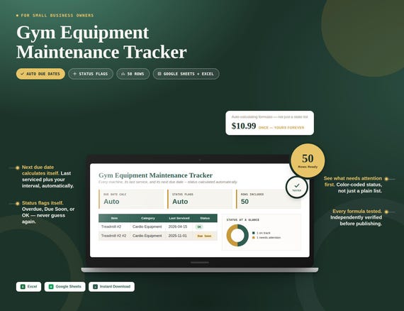 Gym Equipment Maintenance Tracker