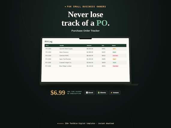 Purchase Order Tracker Spreadsheet