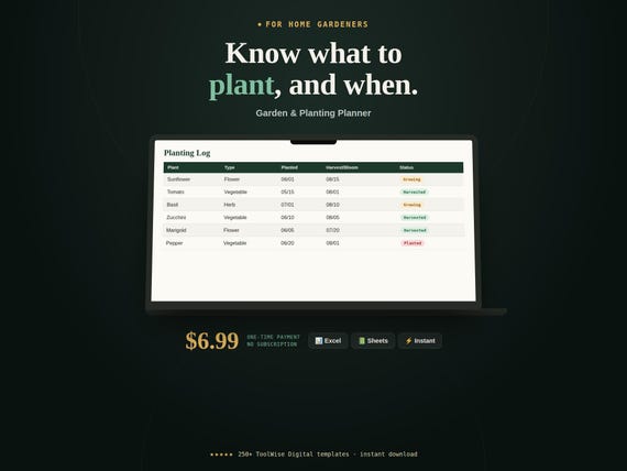 Garden & Planting Planner Spreadsheet
