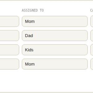 Interactive browser tool log table for Family Weekly Planner & Task Coordinator Spreadsheet
