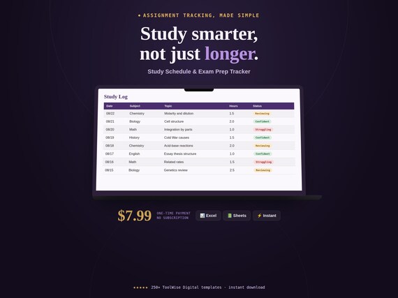 Study Schedule & Exam Prep Tracker